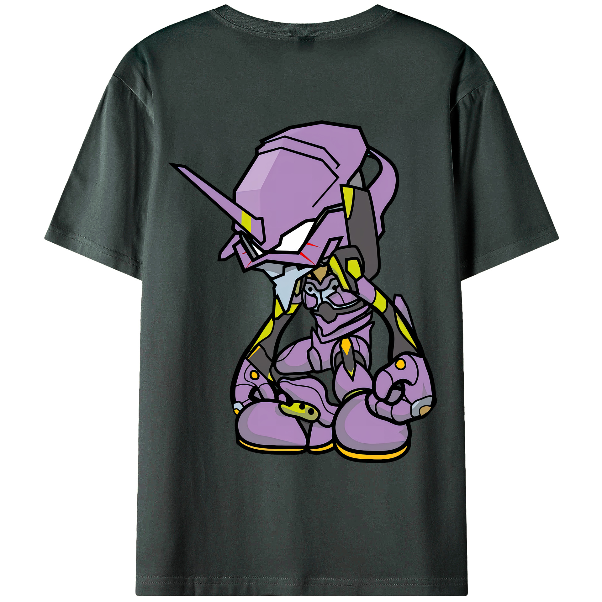 （画像用） EVA 新世紀エヴァンゲリオン 綿100％ メンズ半袖Tシャツ（バックプリント） 通気性